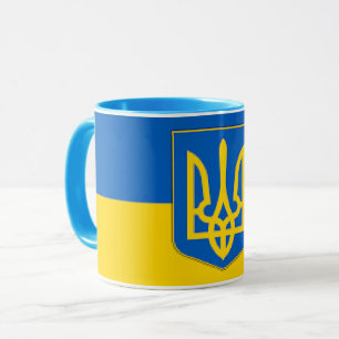 Caneca Bandeira da Ucrânia elegante em volta