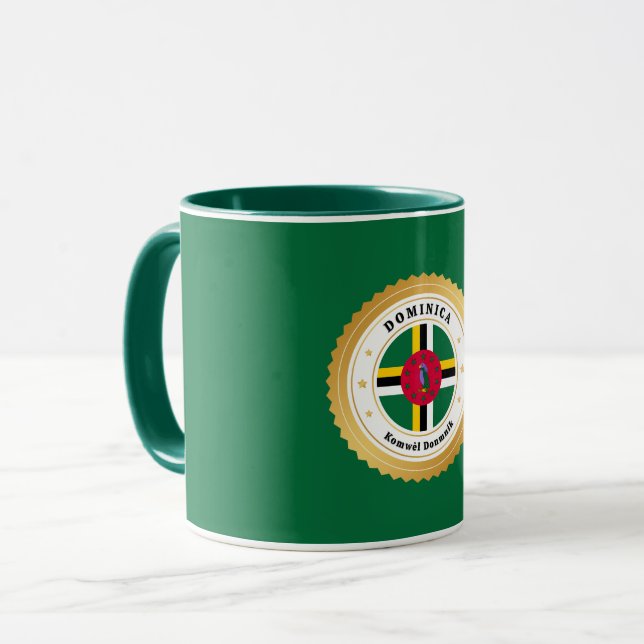 Caneca Bandeira de Dominica (Frente Esquerda)