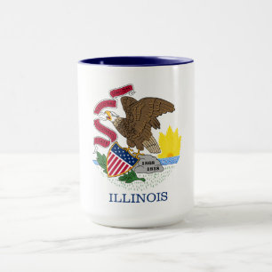 Caneca bandeira de Illinois