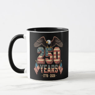 Caneca Bandeira do 250º Aniversário dos EUA 250 Anos EUA