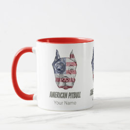 Caneca Bandeira do Dog Vintage em Pitbull Americano Terri