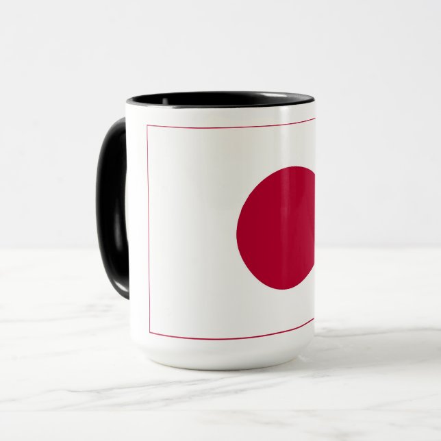 Caneca Bandeira do Japão: Hinomaru, Nisshōki, Ascensão Ve (Frente Esquerda)