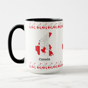Caneca Bandeira do Orgulho Canadense Dentro do Mapa