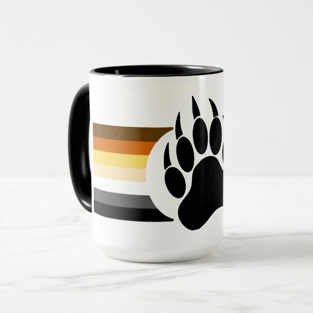 Caneca Bandeira do orgulho do urso Awesome Bear pata de u (Frente Esquerda)