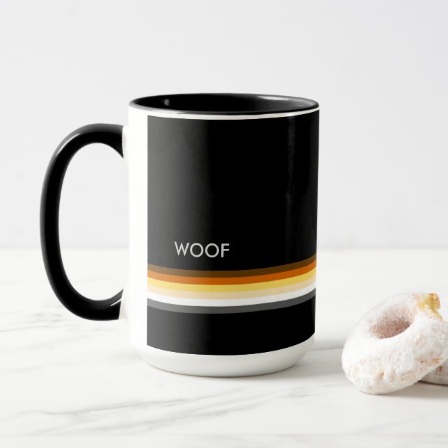 Caneca Bandeira do Orgulho dos Ursos Gays Masculinos e El (Com Donut)