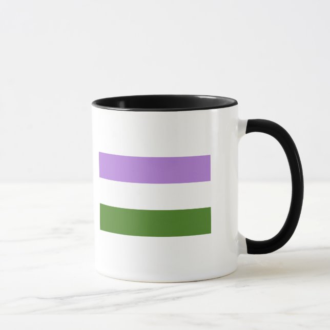 Caneca Bandeira do Orgulho Genderqueer (Direita)