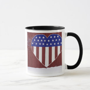 Caneca Bandeira dos Estados Unidos Coração-Dada forma