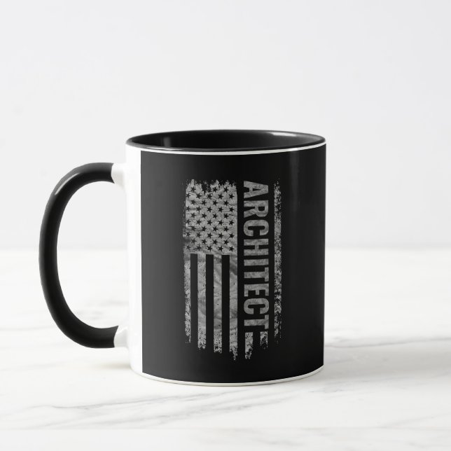 Caneca Bandeira dos EUA Arquiteto design desgastado (Esquerda)