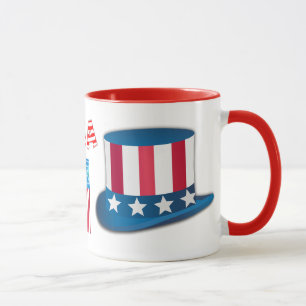 Caneca Bandeira dos EUA Arte Colorida Jogo Equipe Esporte