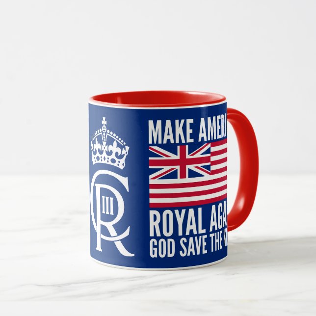 Caneca Bandeira engraçada vermelha azul branca Faça a Amé (Frente Esquerda)