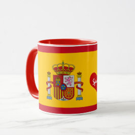 Caneca Bandeira espanhola com coração vermelho - Fãs de c
