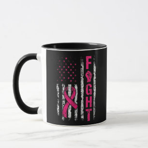 Caneca Bandeira EUA Conscientização Câncer de Mama