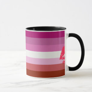 Caneca Bandeira lésbica do orgulho do batom