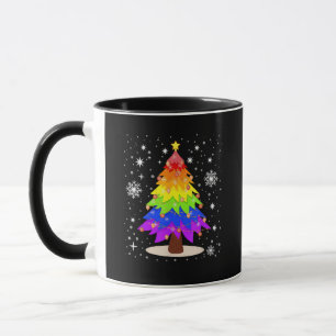 Caneca Bandeira LGBT Árvore de Natal Feliz Natal Gay LGBT