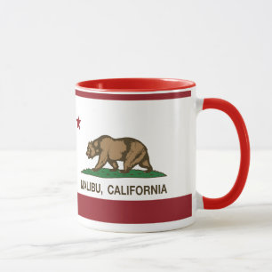 Caneca Bandeira Malibu da república de Califórnia