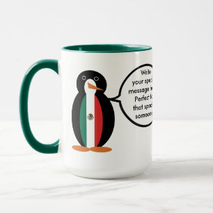 Caneca Bandeira mexicana falando Srta. Penguin Combo