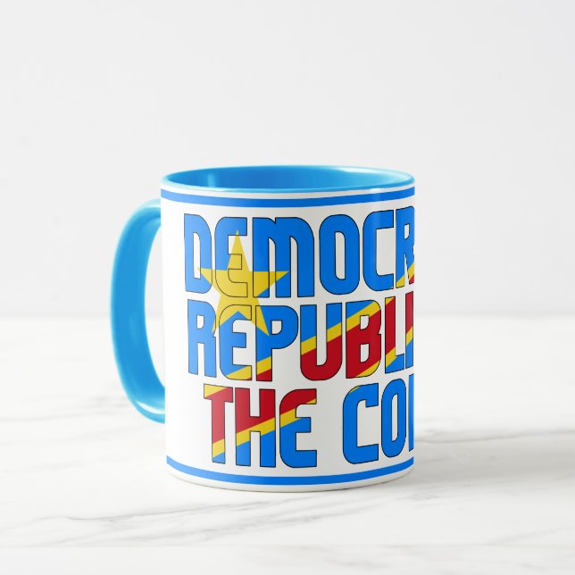 Caneca Bandeira Nacional da República Democrática do Cong (Frente Esquerda)