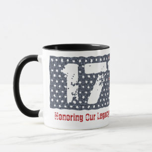 Caneca Bandeira Patriótica 1776 Distorcida 