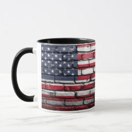 Caneca Bandeira Patriótica Americana no Muro