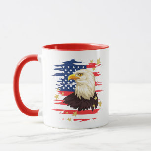 Caneca Bandeira Patriótica dos EUA Stars Cerâmica Mug