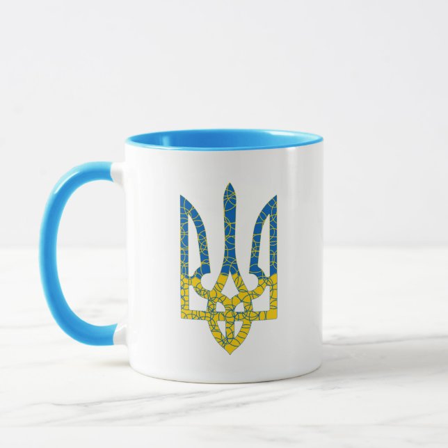 Caneca Bandeira texturizada ucraniana das cores da Ucrâni (Esquerda)