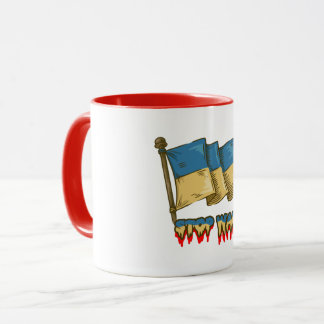 Caneca Bandeira Ucraniana: Parem a Guerra
