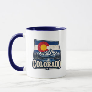Caneca Bandeira Vintage Montanhas Colorado