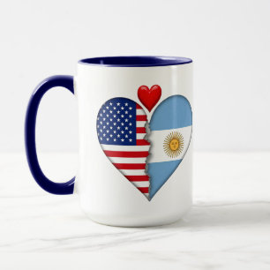 Caneca Bandeiras do Coração da Argentina Patrimônio Hispâ