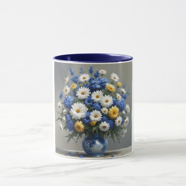 Caneca Bando de Flores de Aquarela Elegante (Centro)