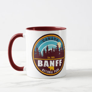 Caneca Banff NP Canadá Montanhas Rochosas Vintage Souveni
