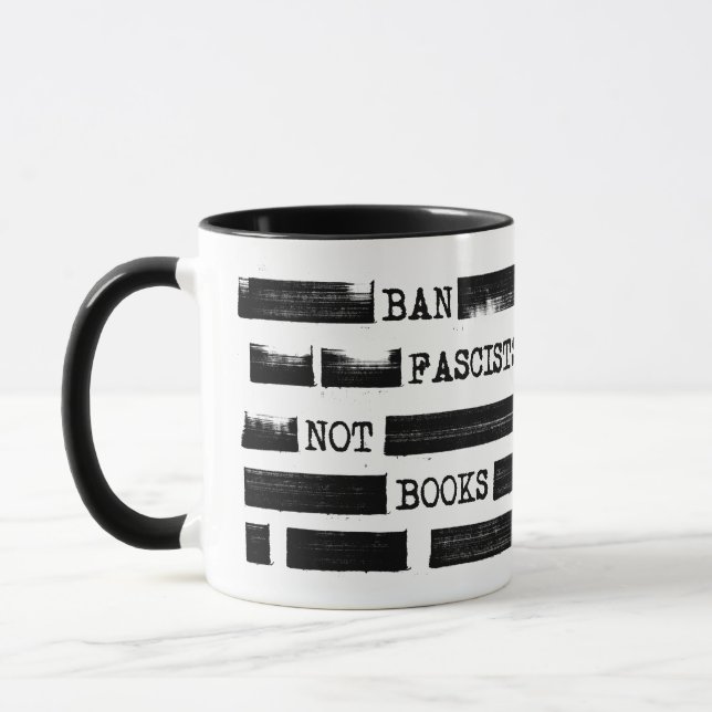 Caneca Banir Fascistas Não Livros Vermelhos (Esquerda)