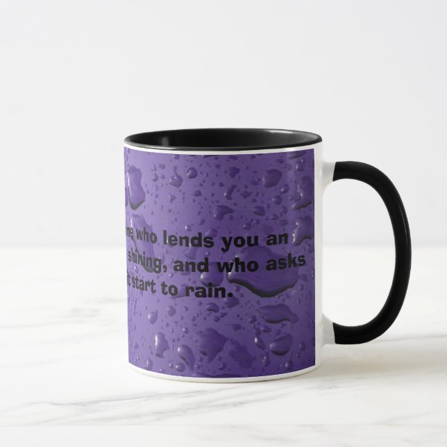 Caneca BANQUEIRO - gráfico roxo do pingo de chuva de w da (Direita)