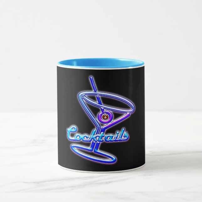 Caneca Bar de vintagem com sinal de neon retrô Martini (Centro)