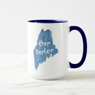 Caneca Bar Harbor Maine Textura de Madeira