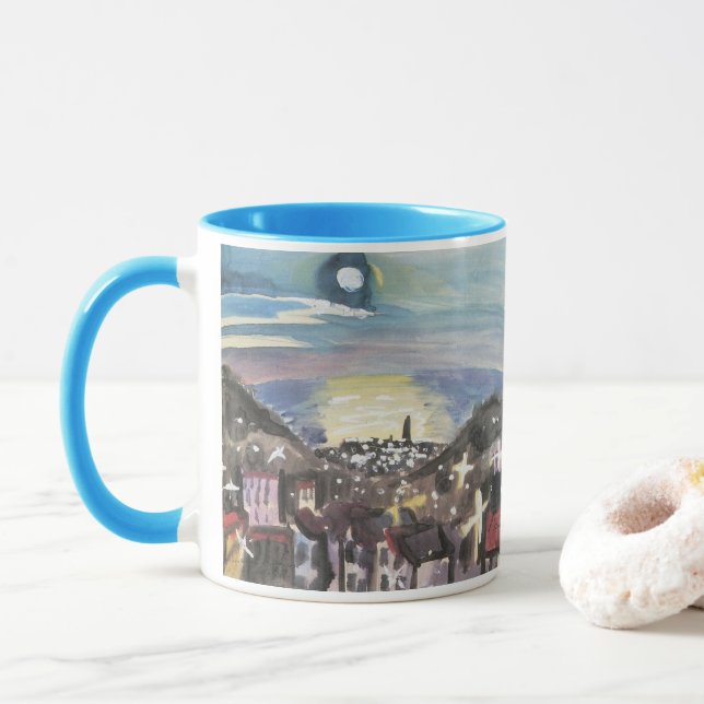 Caneca Barcelona à noite por Walter Gramatte (Com Donut)