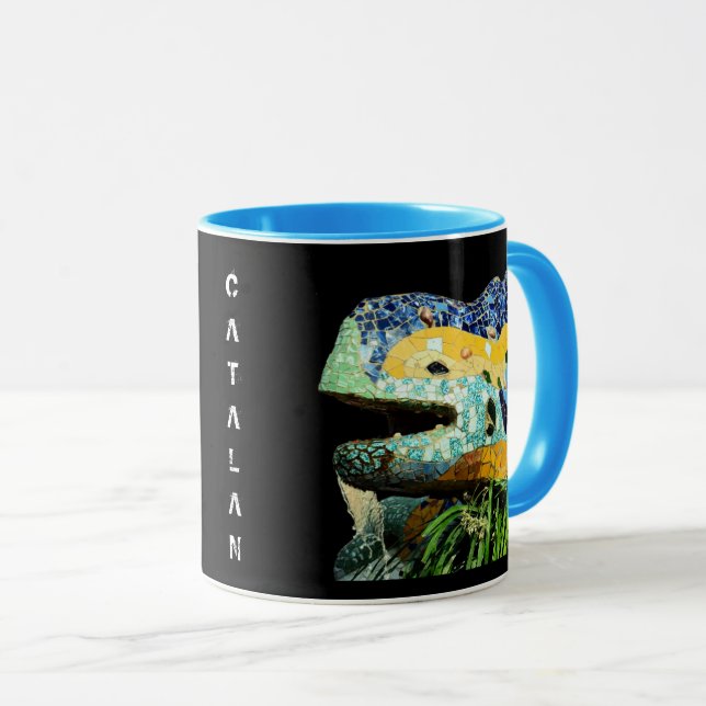 Caneca Barcelona Mug, Espanha, Arte, Gaudi - Lizard (Frente Esquerda)