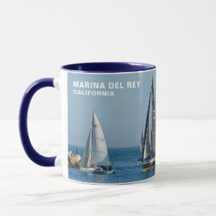 Caneca Barcos à vela entrando no canal. Marina Del Rey, C