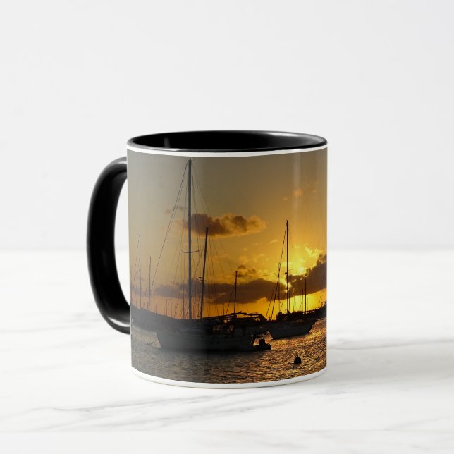 Caneca Barcos à vela no Sunset (Frente Esquerda)