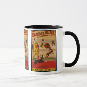 Caneca Barnum & cães do futebol do circo de Bailey