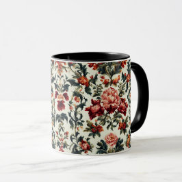 Caneca Barroco italiano. Flores e Folhas Chic