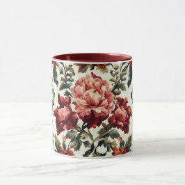 Caneca Barroco italiano. Flores e Folhas Chic