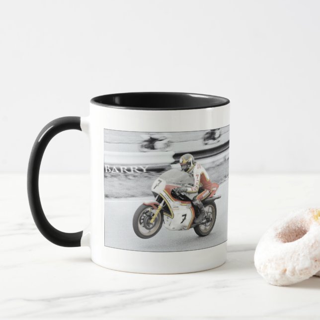Caneca Barry Sheene 2, a versão de tinta manual (Com Donut)