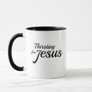 Caneca baseada na fé religiosa sedenta por Jesus