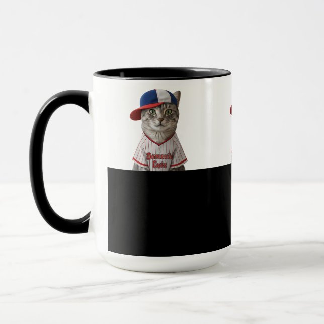 Caneca Baseball Cat, Katze mit Basecap und Baseball Shirt (Esquerda)