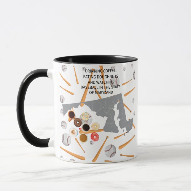 Caneca Basebol, café e donuts em Maryland  (Esquerda)
