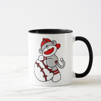 Caneca Basebol do macaco da peúga