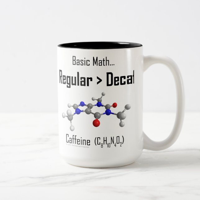 Caneca básica da cafeína da matemática (Direita)