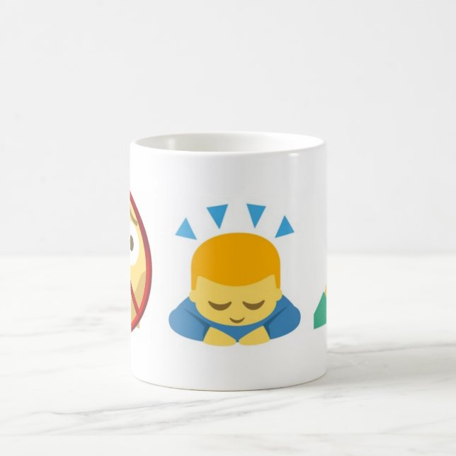 Caneca básica Emoji: Nenhum medo, curva-se para (Centro)