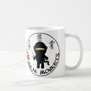Caneca básica - macacos do ninja do amor de I