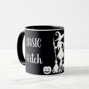 Caneca BÁSICO PERSONALIZADO BRUXA COM GATO Presente Diver